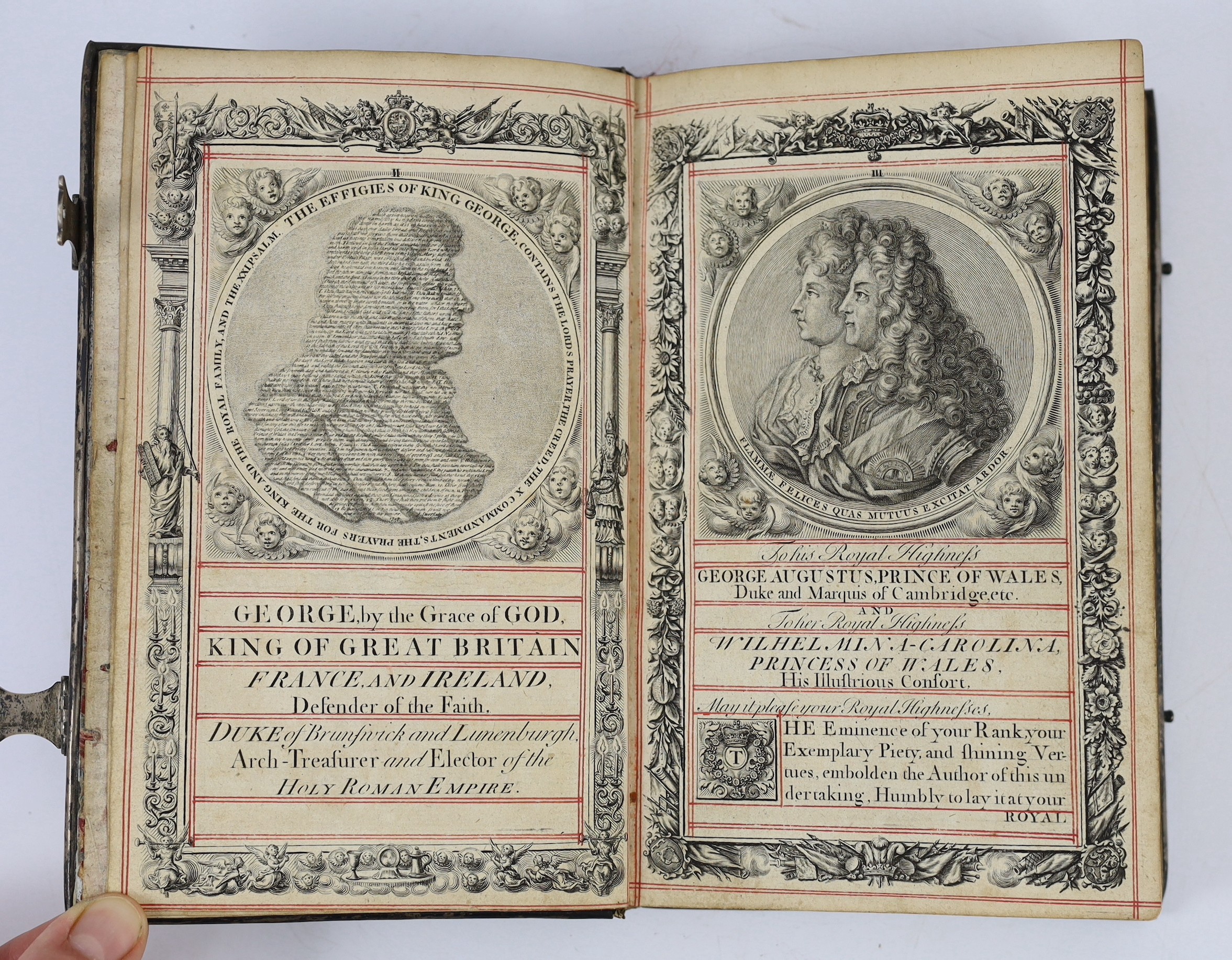 Sturt, John (1668-1730) - The Book of Common Prayer and Administration of the Sacraments, 21 pages of preliminaries including portraits of George I and a double portrait of the Prince and Princess of Wales, list of subsc